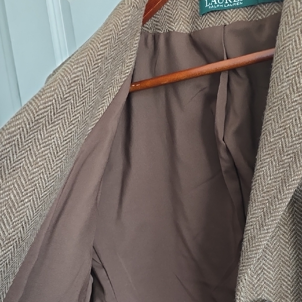 Lauren Ralph Lauren Brown Herringbone Blazer - Picture 8 of 9